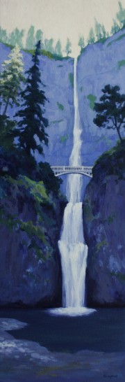 Multnomah Falls 8x24" (acrylic on 1 1/2" canvas), R Luymes (c) 2014