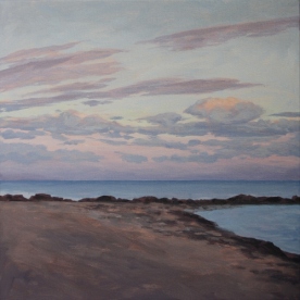 Sunset Blush 12x12" (acrylic on 1 1/2" canvas), R Luymes (c) 2015